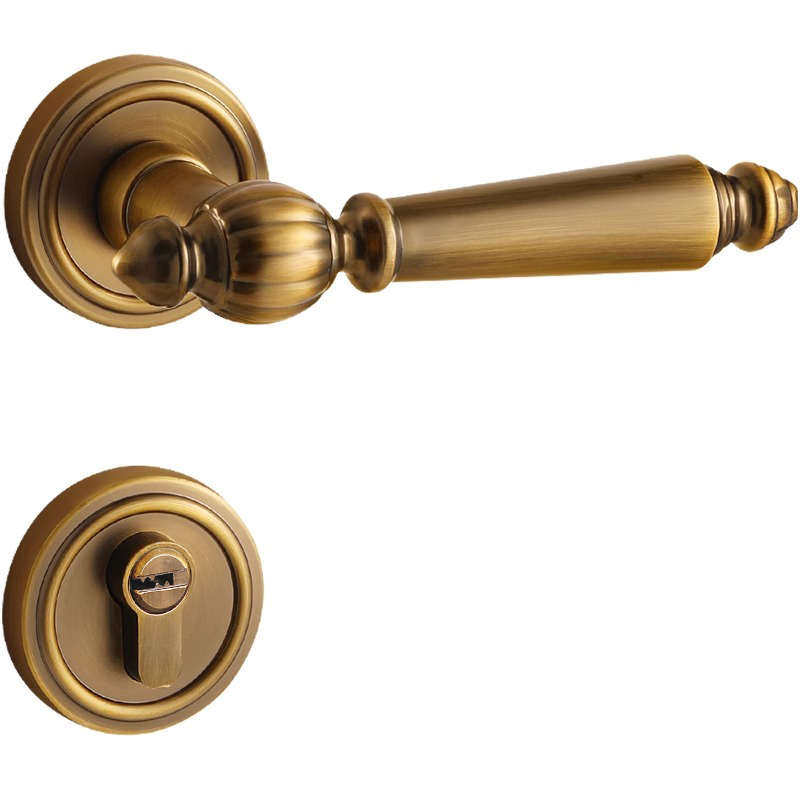 法式卧室门锁室内房间木门门把手黄古铜色复古磁吸静音家用房门锁,淘宝优惠券,粉丝福利购,淘宝优惠卷