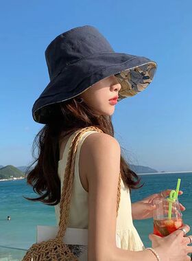 双面渔夫帽女款春夏天防晒遮阳帽