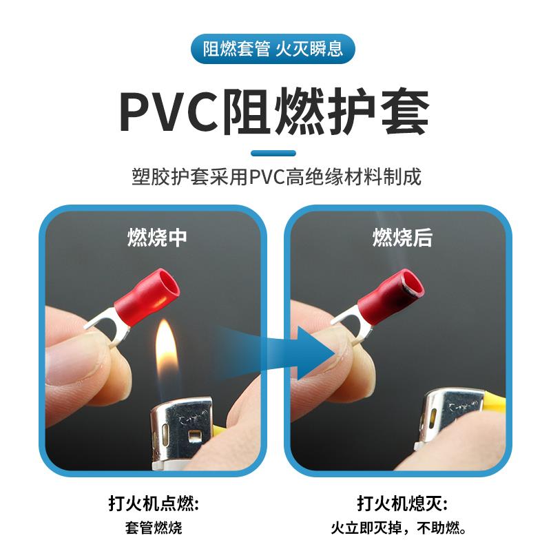 SV1.25-3欧式叉型预绝缘接线端子Y形U型冷压接线鼻子线耳铜端头 - 图1