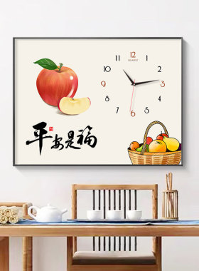 电表箱装饰画带钟表创意免打孔新中式挂画遮挡配电箱电闸箱盖板