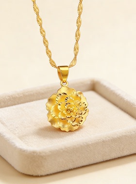 太阳花金色吊坠母亲节日常时尚