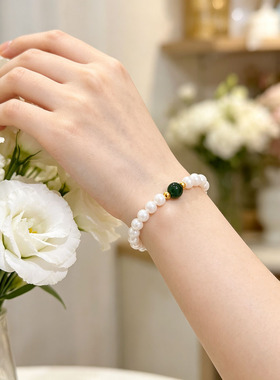 青黛仿珍珠手链女简约