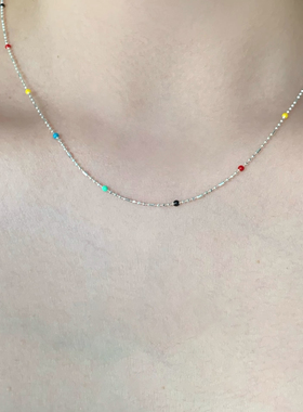 多巴胺彩色豆豆项链女款2025新款