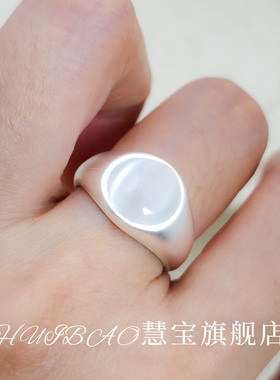 法式白色仿猫眼石食指戒简约百搭