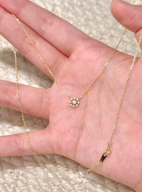 爆闪金色太阳花吊坠项链女款2026