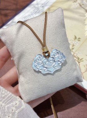 新中式如意祥云平安锁吊坠项链女