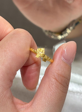 古法沙金生肖小马戒指女小众设计