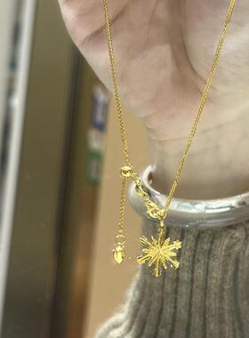 金色雪花项链女款2026新款氛围感