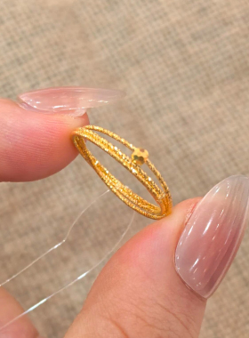 金色细闪环绕戒指2025新款高级感