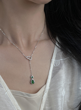 新中式翡翠葫芦项链女款轻奢小众