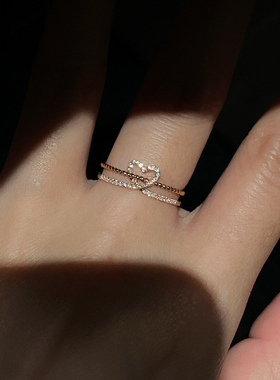 巨好看的爱心交叉戒指轻奢高级感