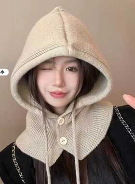 帽子围巾一体帽2026秋冬新款护颈