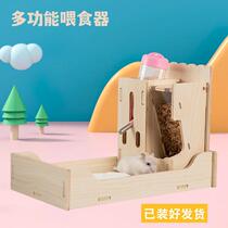 Hamster feeder Three-in-one toilet Hedgehog Golden Silk Bear Waterproof Wood Resistant to Bite Water Bottle Kettle Shelf Feeder