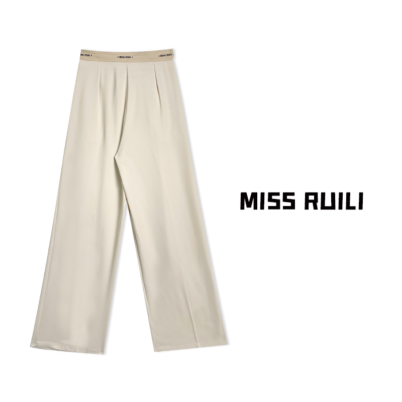 MISS RUILI定制 韩版小众别致高腰时尚百搭直筒西装裤A6818 - 图1