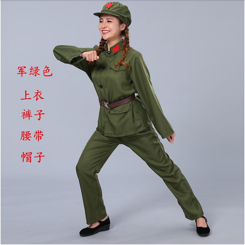 成人红军演出服八路军衣服红卫兵合唱服新四军话剧表演服抗战服装 - 图1