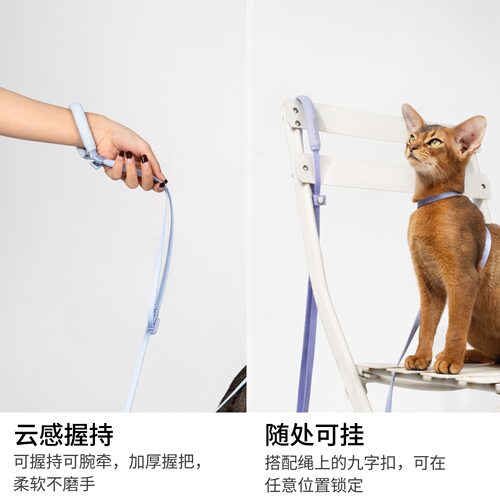 BuddyArmor超轻牵引绳多功能可腰牵固定猫咪小狗绳宠物外出遛猫绳 - 图0