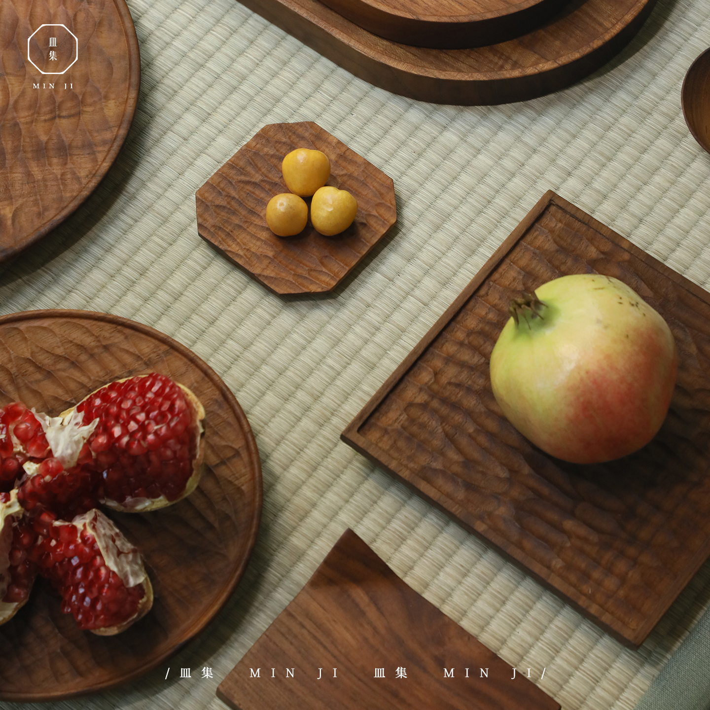 叕木皿集|印尼进口柚木手工整木餐点面包果盘全实木茶托盘糕点盘 - 图0