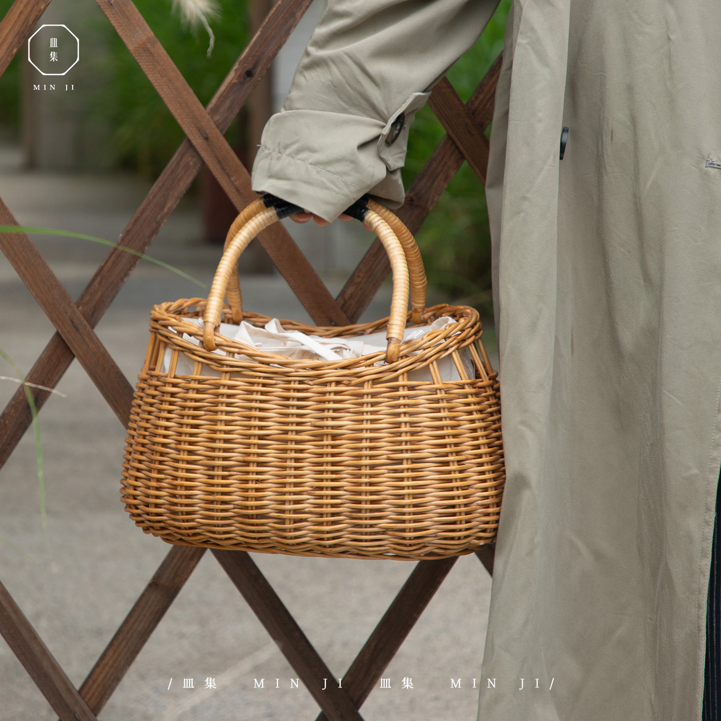叕木皿集|蔓语提手篮\植物真藤手工编织装饰收纳篮创意藤编手提包,淘宝优惠券,粉丝福利购,淘宝优惠卷