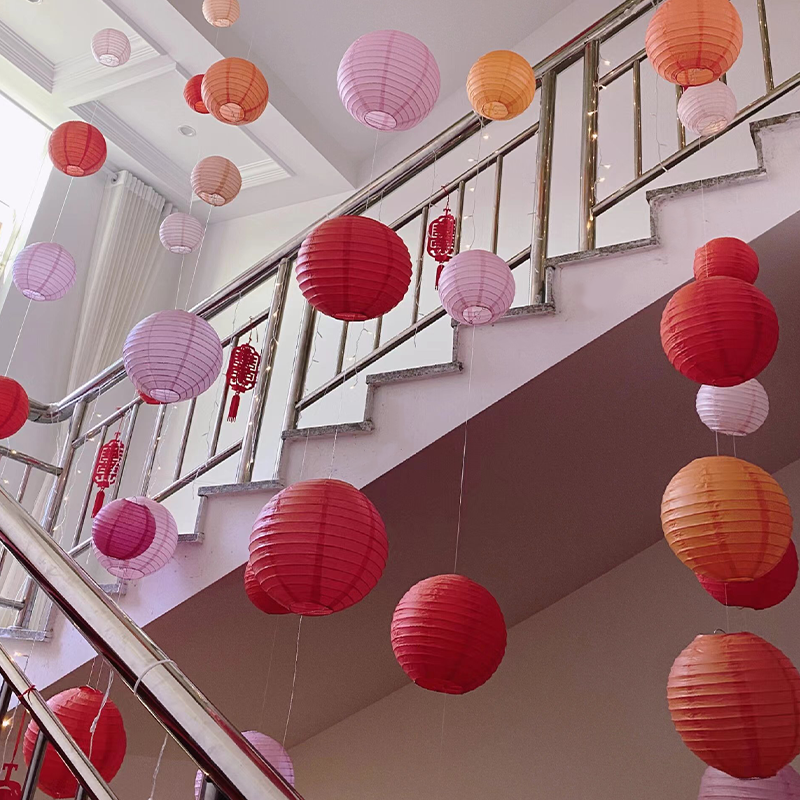 有爱喜事婚房楼梯布置结婚客厅卧室装饰背景墙蜂窝球灯笼吊顶套装,淘宝优惠券,粉丝福利购,淘宝优惠卷