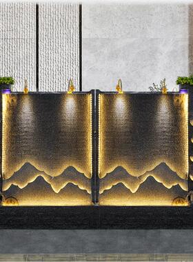 中式客厅水幕墙流水屏风庭院喷泉落地招财水景室内加湿隔断摆件