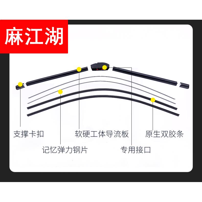 适用路虎发现3 4 5雨刮器揽胜星脉极光神行者2汽车双层胶条雨刷片-图1