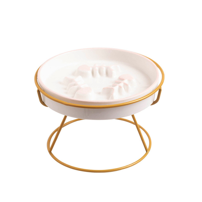 猫粮碗支架慢食增高陶瓷食盆宠物防打翻架子高脚保护脊椎防黑下巴,淘宝优惠券,粉丝福利购,淘宝优惠卷