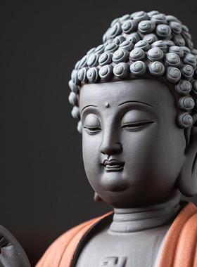 久造中式大日如来摆件陶瓷释迦摩尼佛像家居客厅玄关装饰工艺摆设