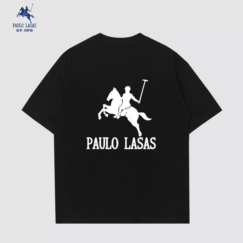 PAULO LASAS/保罗·劳萨斯官网新品2024纯棉短袖t恤男女潮牌T恤XM