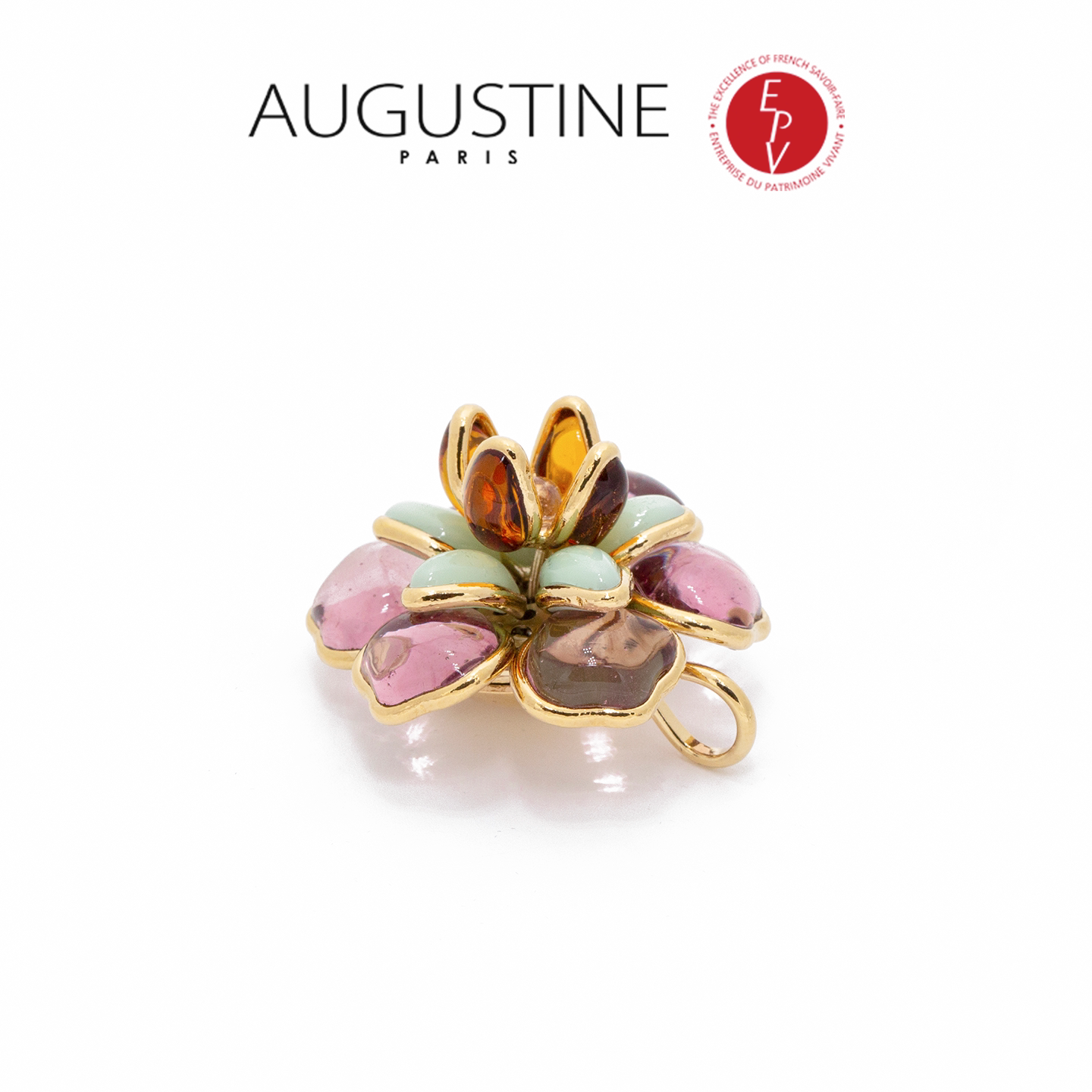 Augustine Paris ancient glazed camellia earrings necklace ring fashion set