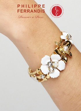 AZLOOK【法国进口】PF菲昂迪斯繁樱绮梦手镯女珐琅彩绘高级感轻奢