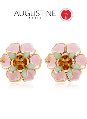 【AZLOOK】Augustine Paris古法琉璃山茶花耳环项链戒指时尚套装