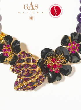 AZLOOK【法国进口】PF菲昂迪斯歌剧魅影幻境黑山茶花系列奢华项链