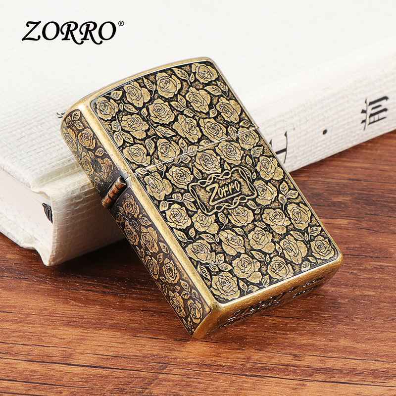 ZORRO/佐罗99朵玫瑰煤油防风打火机创意个性打火爱情520礼物男友