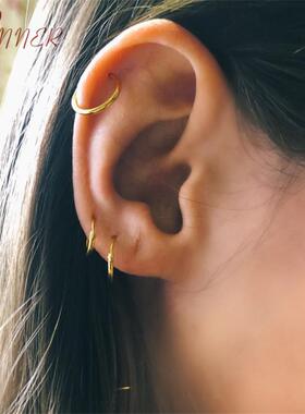 2024New 1 Pair Small Hoop Earrings 925 Sterling Silver Circl