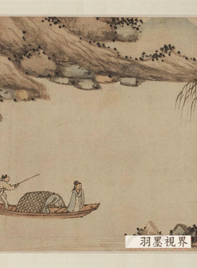 明沈周紫桑隐如图卷山水风景画