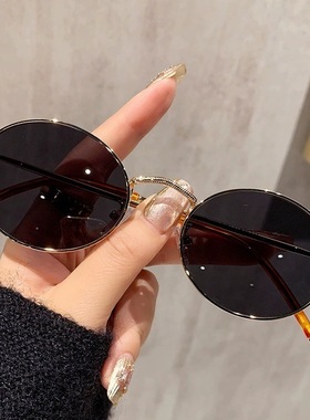日本品质太阳镜2025新款高级感小脸复古椭圆框眼镜偏光防晒防紫外