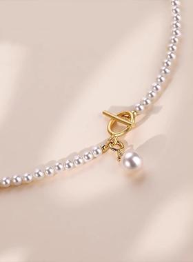 3-4MM珍珠项链OT扣女轻奢