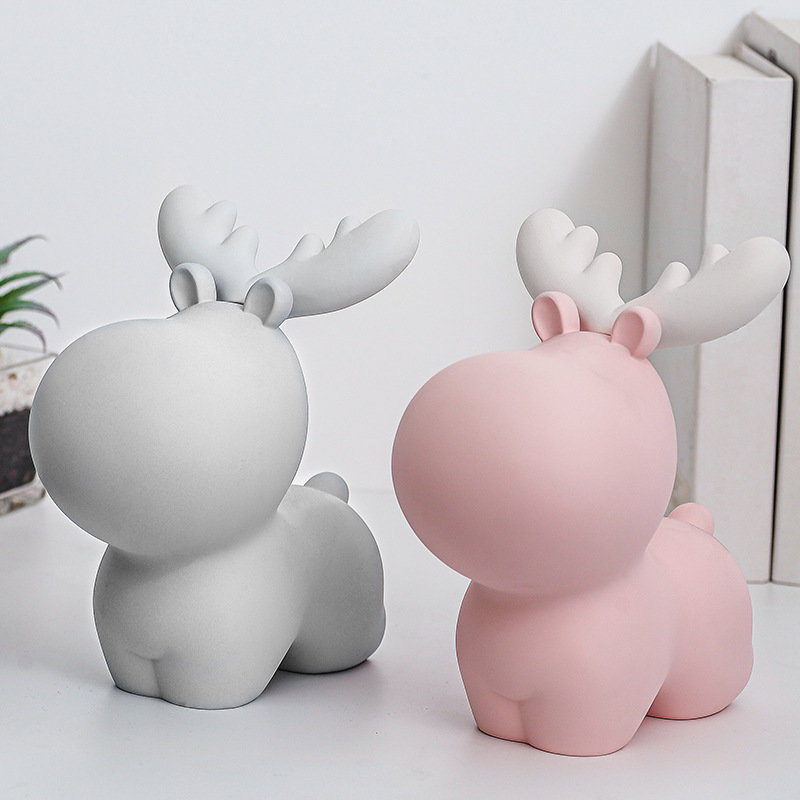 速发Home Decor Deer Money Saving Pot Decoration Birthday Gif-图0