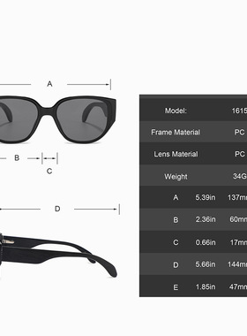 日本品质猫眼墨镜女复古大框竹脚加宽粗腿简约防紫外线欧美太阳镜