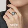 Plain picture female minimalist temperament wide version ring personalized ring