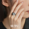 Plain picture female minimalist temperament wide version ring personalized ring