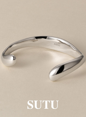 素图足银手镯女重工气质手饰