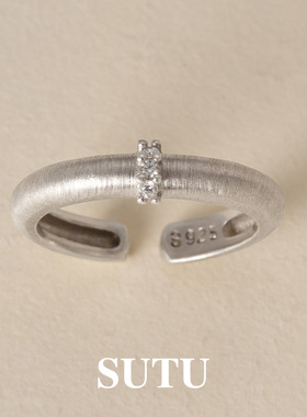 素图女s925纯银小众高级戒指指环