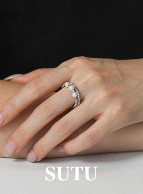 素图女925银极简轻奢戒指女小众