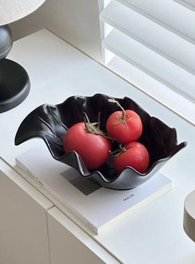 设计师叶子陶瓷果盘水果盘客厅首饰收纳盘零食点心盘精致装饰摆饰