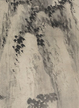 明沈周夜坐图仿古画山水画高清微