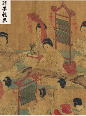 高清复刻五代南唐周文矩合乐图国