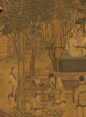 仇英东溪雅集图明四家山水人物艺