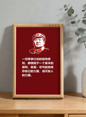 军事行动指导原则语录相框摆件