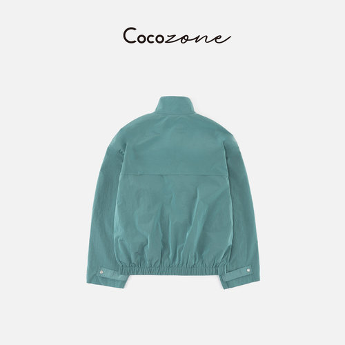 COCO ZONE 刘 一一“湖蓝外套”26早春立领拉链松紧外套 CF1A0045 - 图3